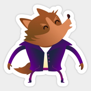 Cute werewolf illustration Sticker